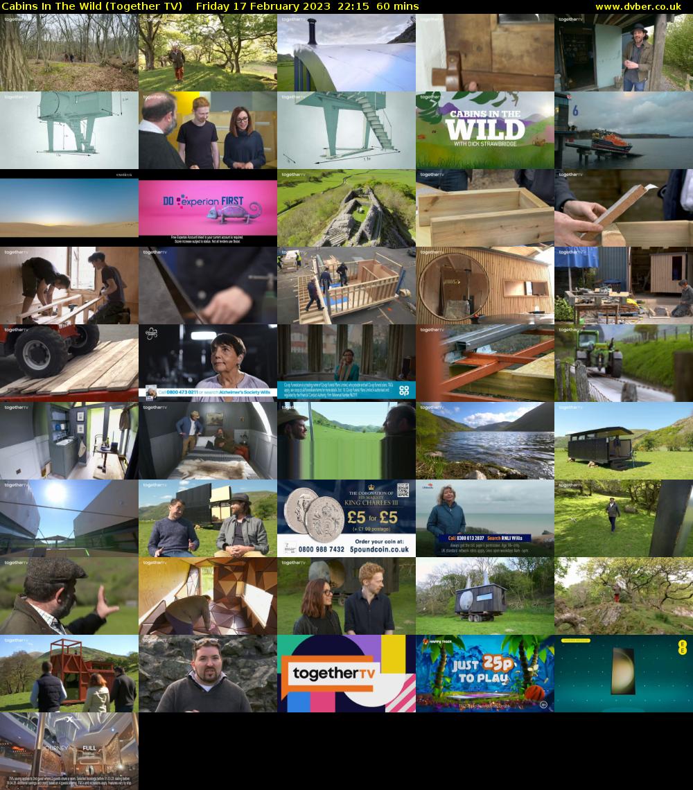 Cabins In The Wild (Together TV) Friday 17 February 2023 22:15 - 23:15