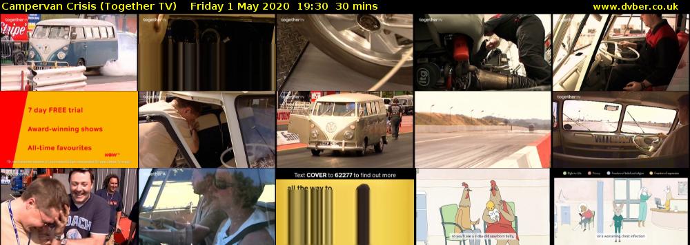 Campervan Crisis (Together TV) Friday 1 May 2020 19:30 - 20:00