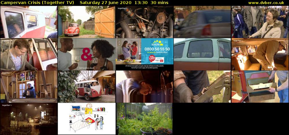 Campervan Crisis (Together TV) Saturday 27 June 2020 13:30 - 14:00