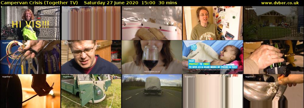 Campervan Crisis (Together TV) Saturday 27 June 2020 15:00 - 15:30