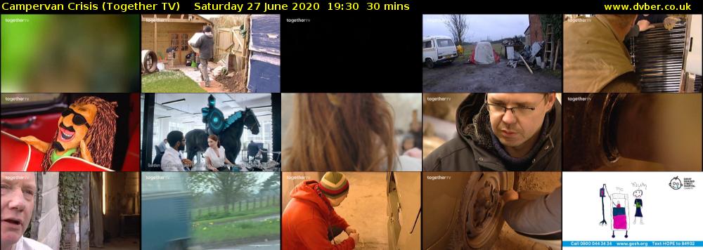 Campervan Crisis (Together TV) Saturday 27 June 2020 19:30 - 20:00
