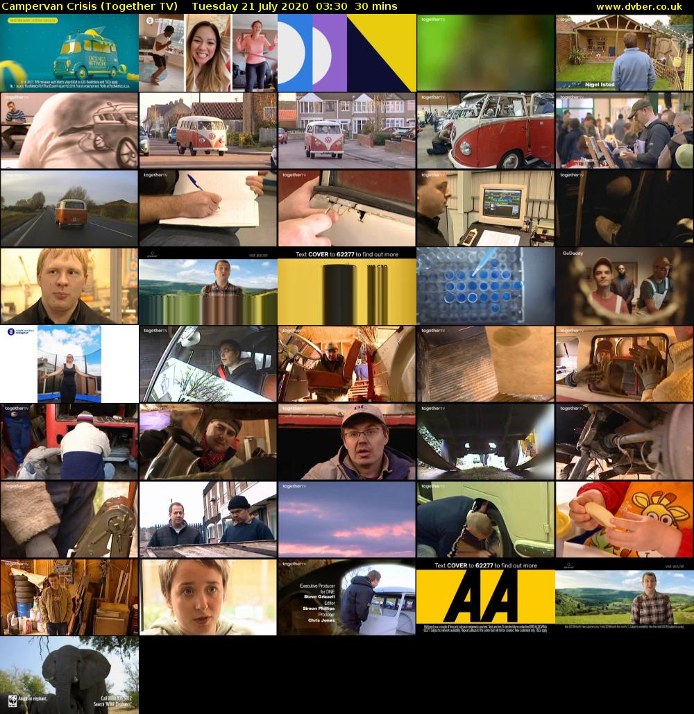 Campervan Crisis (Together TV) Tuesday 21 July 2020 03:30 - 04:00