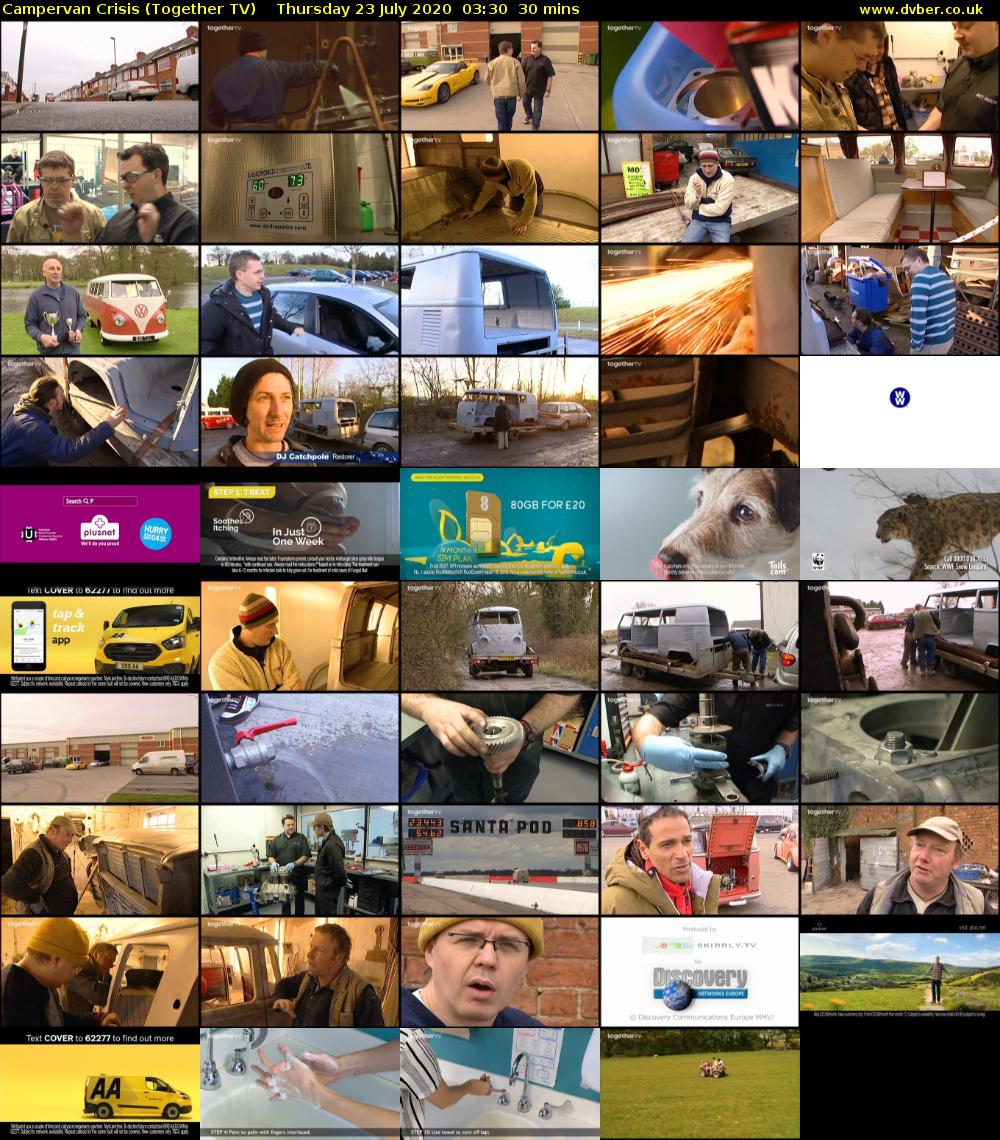 Campervan Crisis (Together TV) Thursday 23 July 2020 03:30 - 04:00