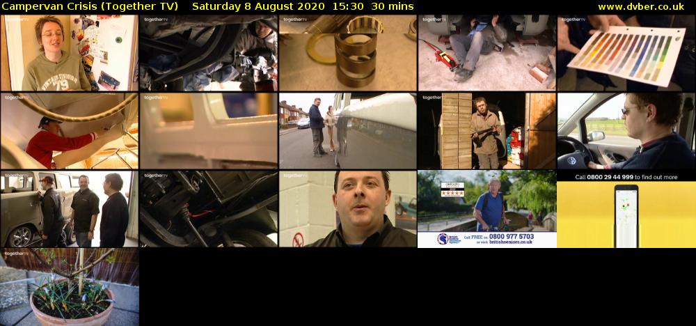 Campervan Crisis (Together TV) Saturday 8 August 2020 15:30 - 16:00