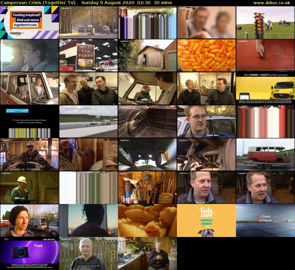 Campervan Crisis (Together TV) Sunday 9 August 2020 02:30 - 03:00