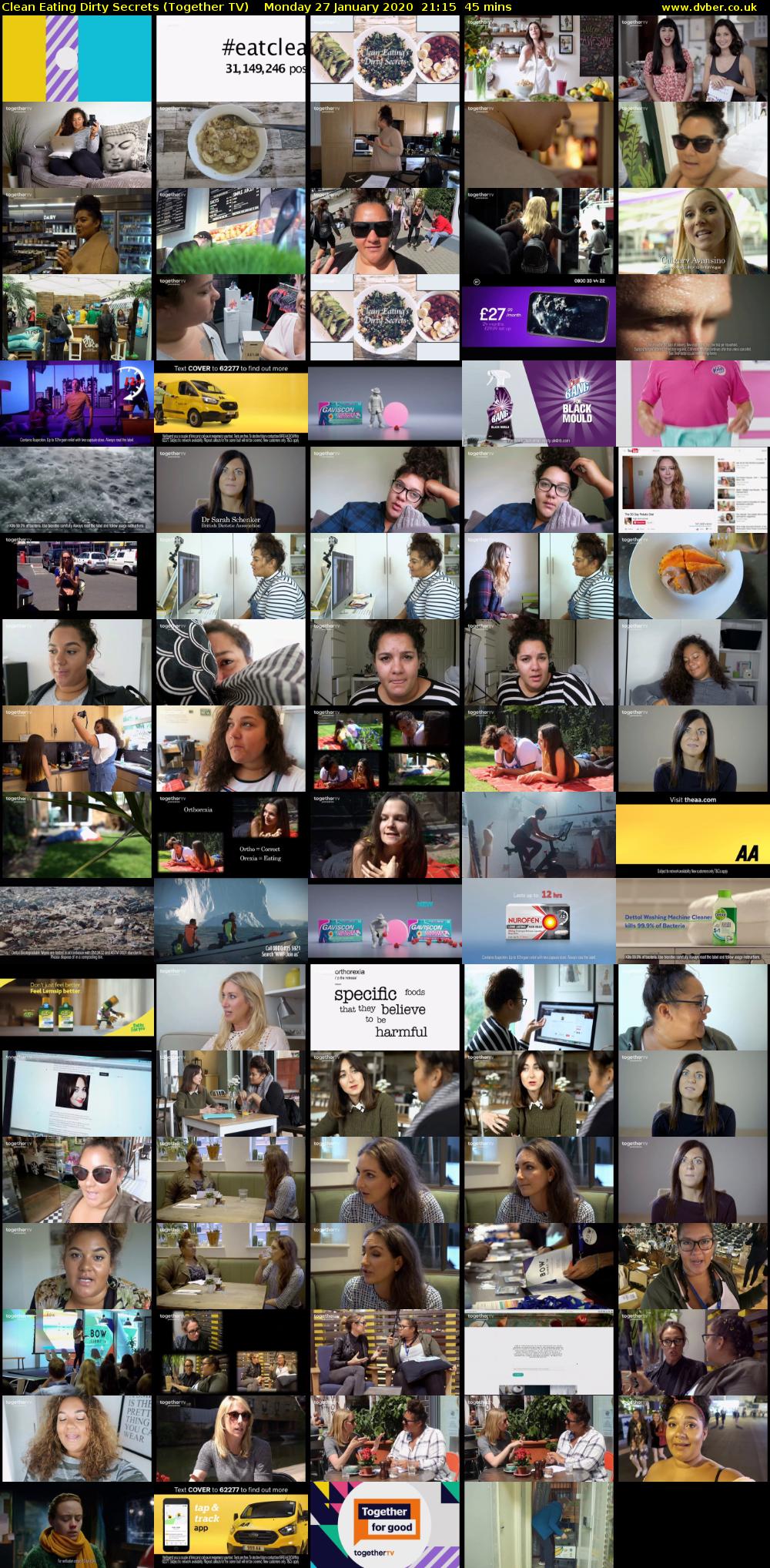 Clean Eating Dirty Secrets (Together TV) Monday 27 January 2020 21:15 - 22:00