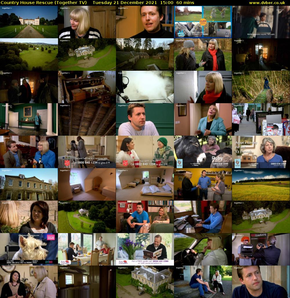 Country House Rescue (Together TV) Tuesday 21 December 2021 15:00 - 16:00