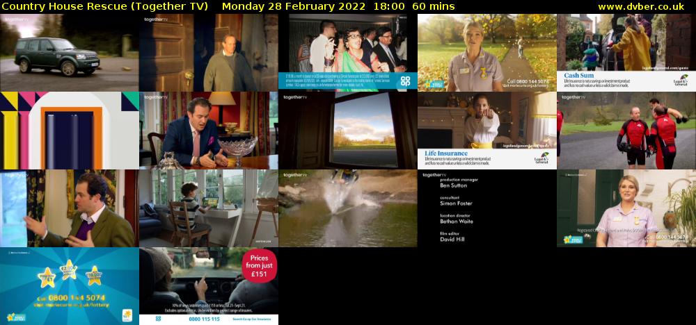 Country House Rescue (Together TV) Monday 28 February 2022 18:00 - 19:00