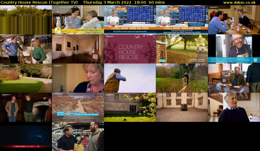 Country House Rescue (Together TV) Thursday 3 March 2022 18:00 - 19:00