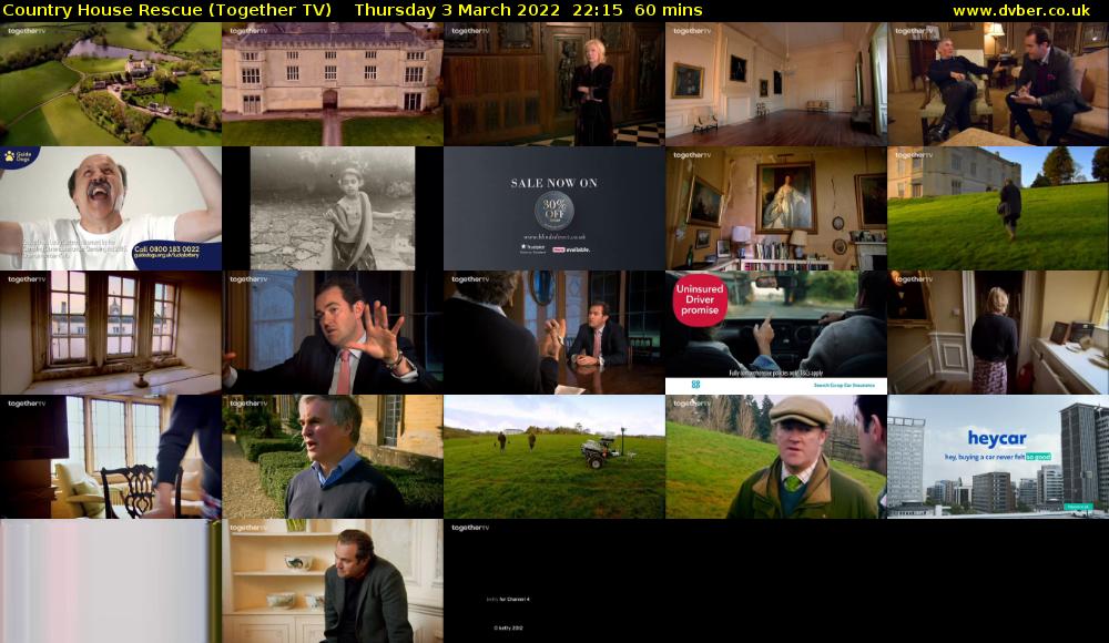 Country House Rescue (Together TV) Thursday 3 March 2022 22:15 - 23:15