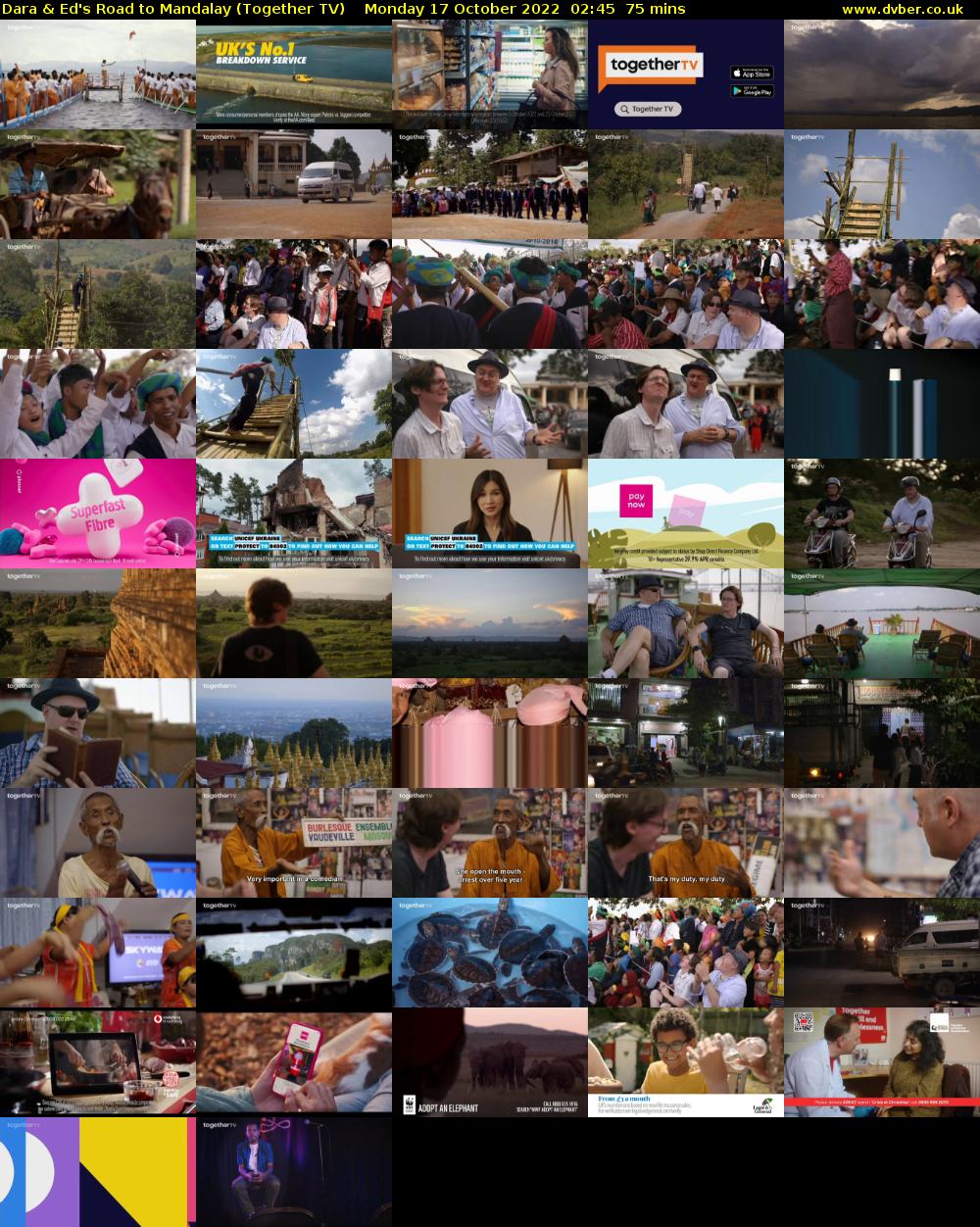 Dara & Ed's Road to Mandalay (Together TV) Monday 17 October 2022 02:45 - 04:00