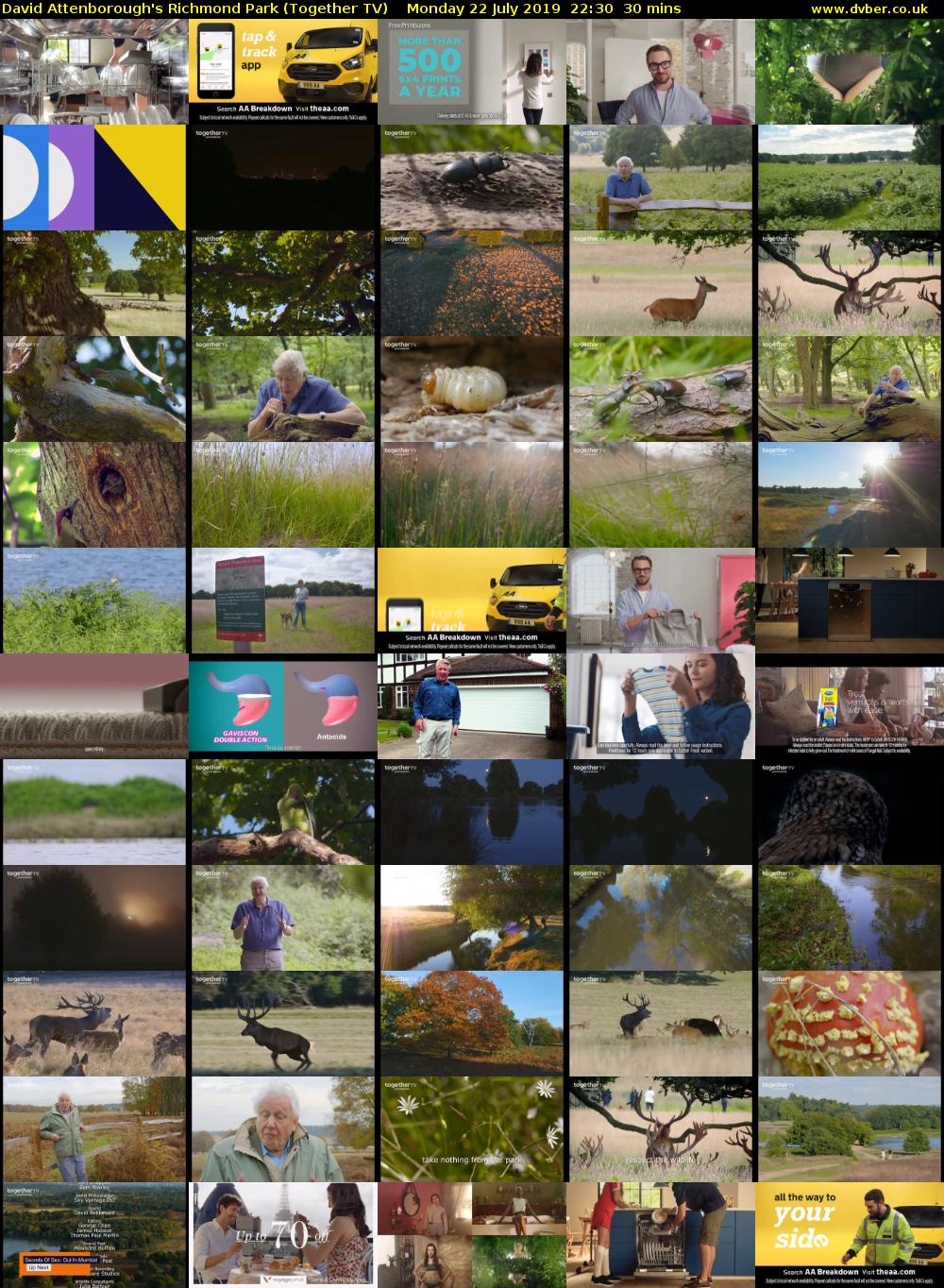 David Attenborough's Richmond Park (Together TV) Monday 22 July 2019 22:30 - 23:00