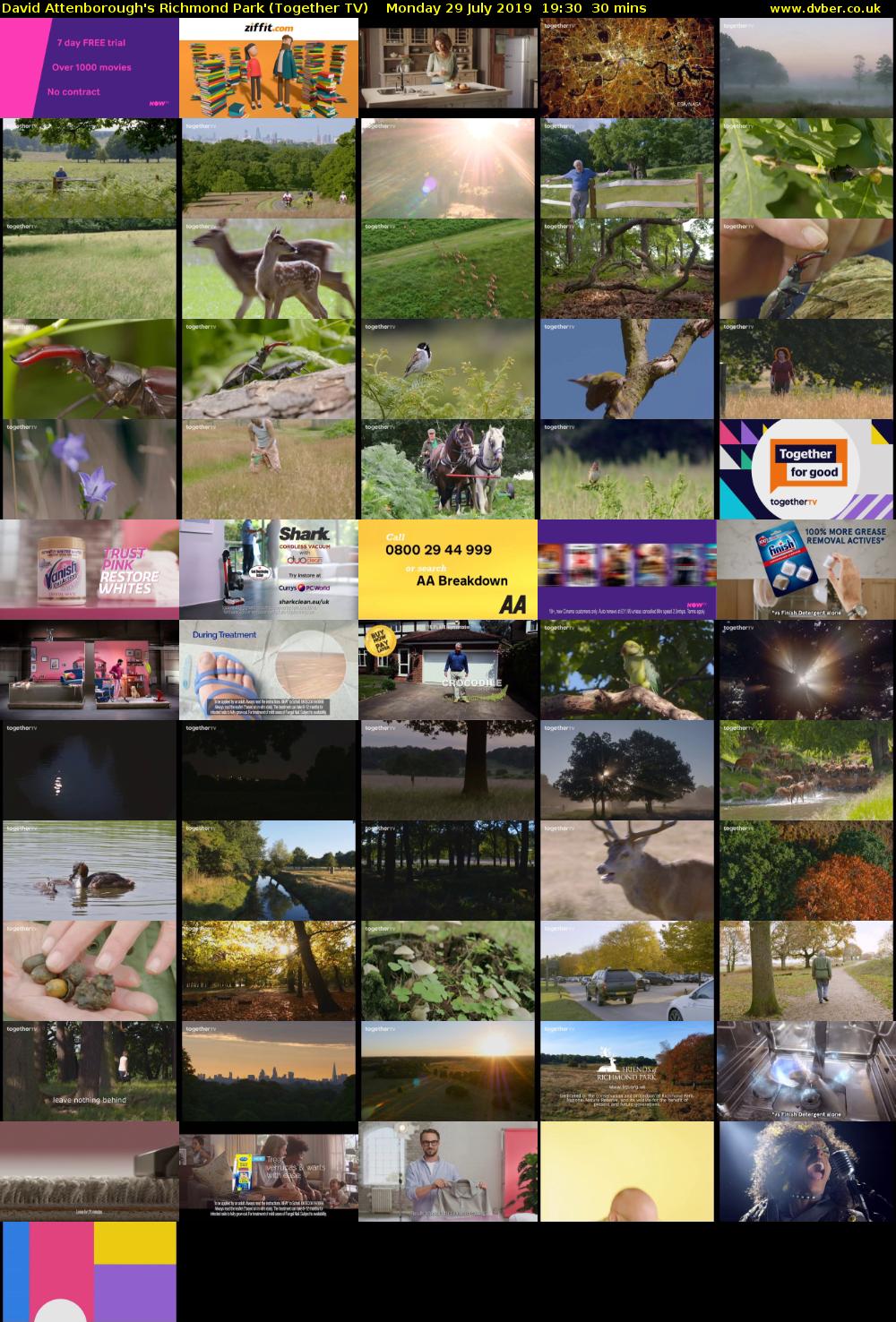 David Attenborough's Richmond Park (Together TV) Monday 29 July 2019 19:30 - 20:00