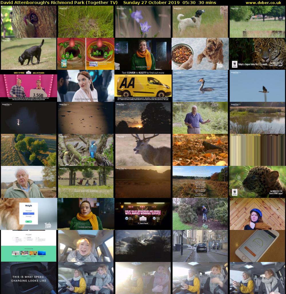 David Attenborough's Richmond Park (Together TV) Sunday 27 October 2019 05:30 - 06:00