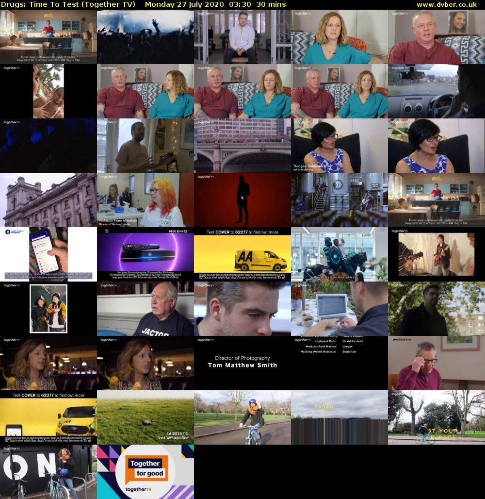 Drugs: Time To Test (Together TV) Monday 27 July 2020 03:30 - 04:00