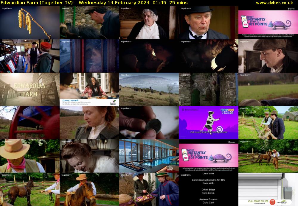 Edwardian Farm (Together TV) Wednesday 14 February 2024 01:45 - 03:00