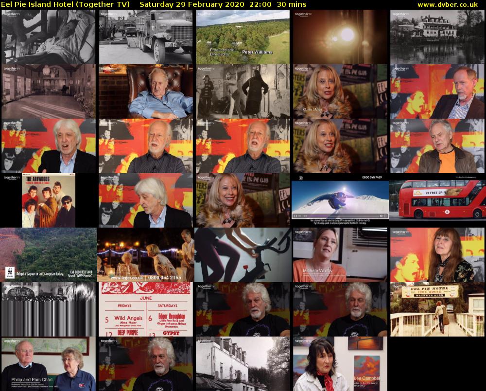 Eel Pie Island Hotel (Together TV) Saturday 29 February 2020 22:00 - 22:30
