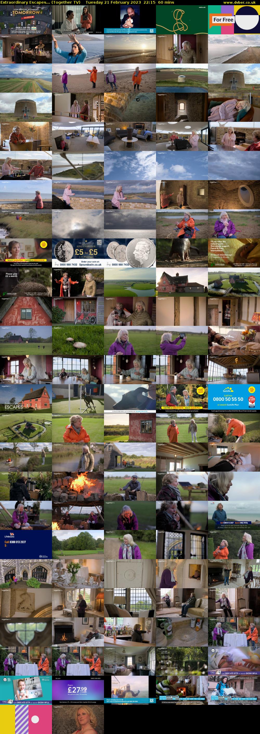 Extraordinary Escapes... (Together TV) Tuesday 21 February 2023 22:15 - 23:15
