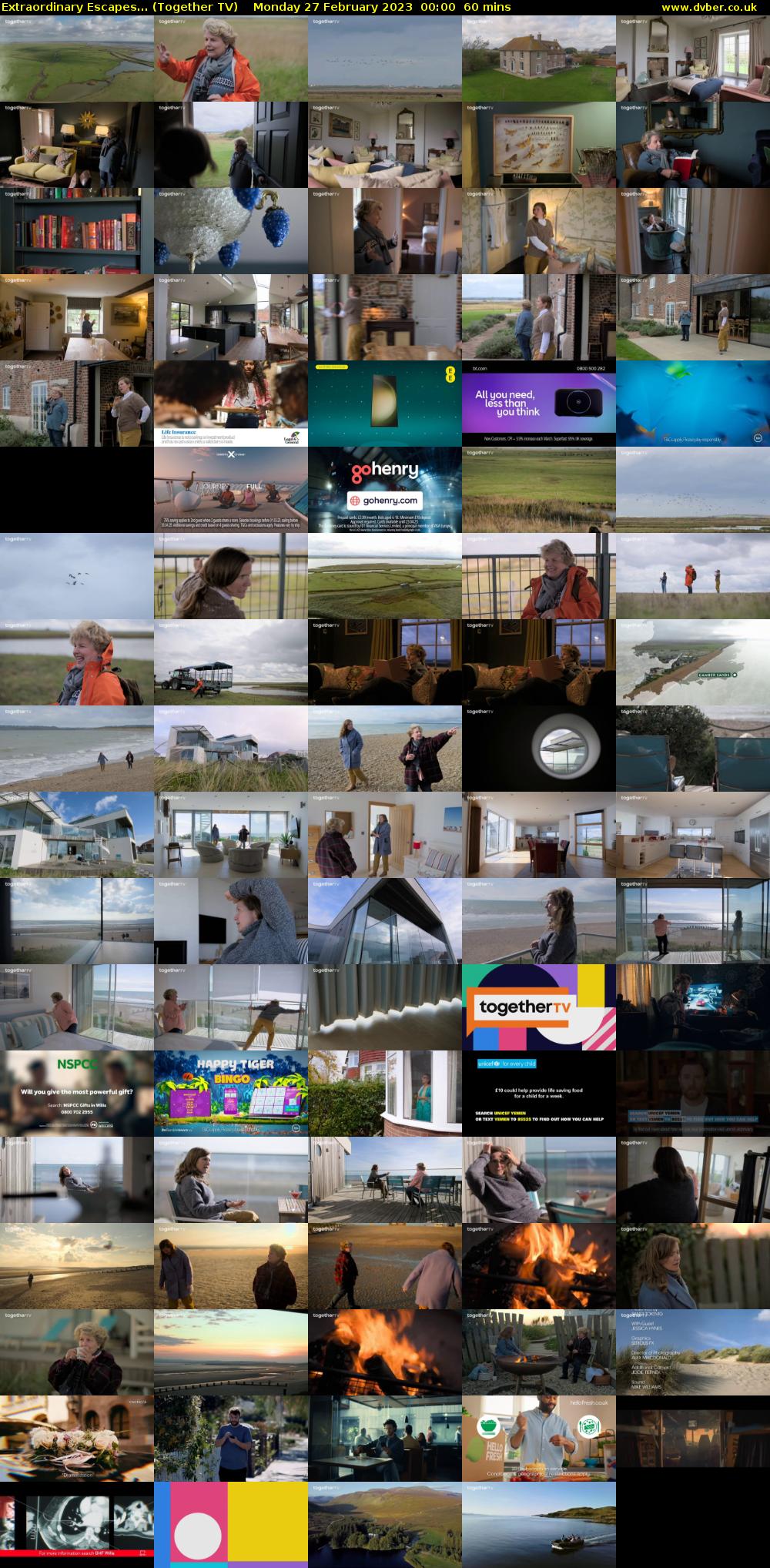 Extraordinary Escapes... (Together TV) Monday 27 February 2023 00:00 - 01:00