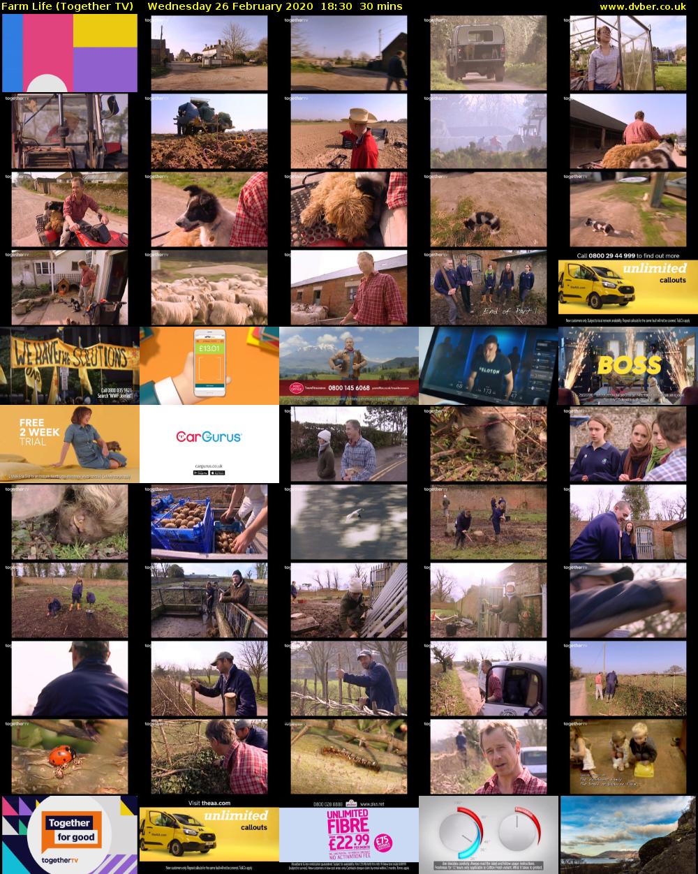 Farm Life (Together TV) Wednesday 26 February 2020 18:30 - 19:00