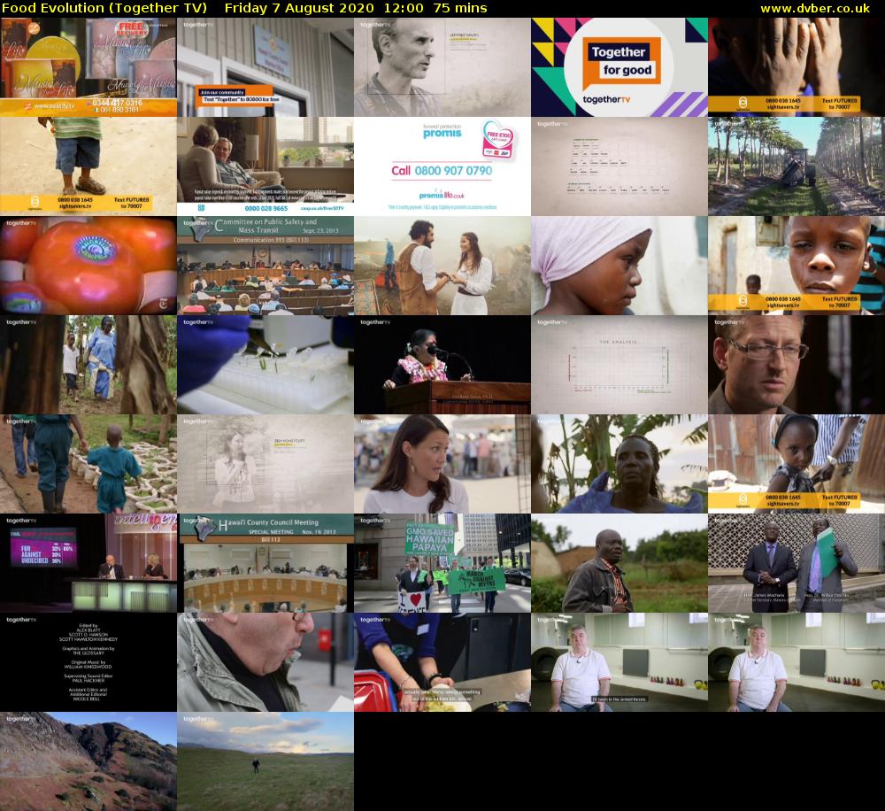 Food Evolution (Together TV) Friday 7 August 2020 12:00 - 13:15