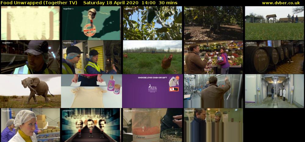 Food Unwrapped (Together TV) Saturday 18 April 2020 14:00 - 14:30