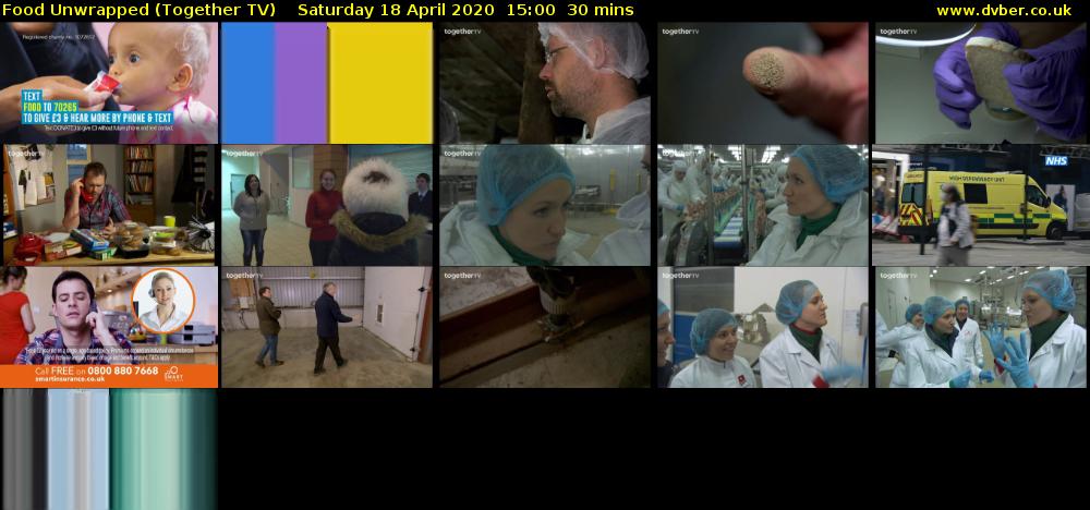 Food Unwrapped (Together TV) Saturday 18 April 2020 15:00 - 15:30