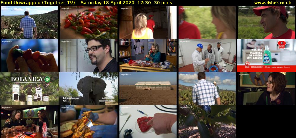 Food Unwrapped (Together TV) Saturday 18 April 2020 17:30 - 18:00