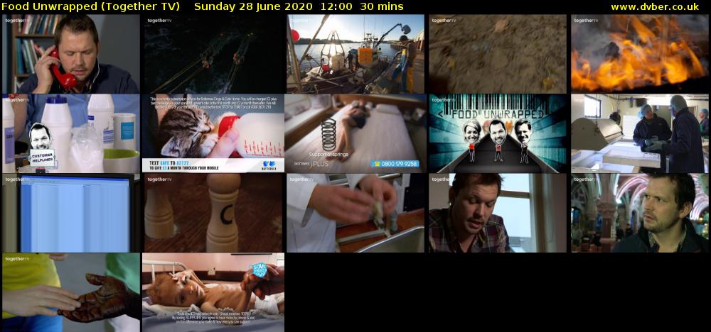 Food Unwrapped (Together TV) Sunday 28 June 2020 12:00 - 12:30