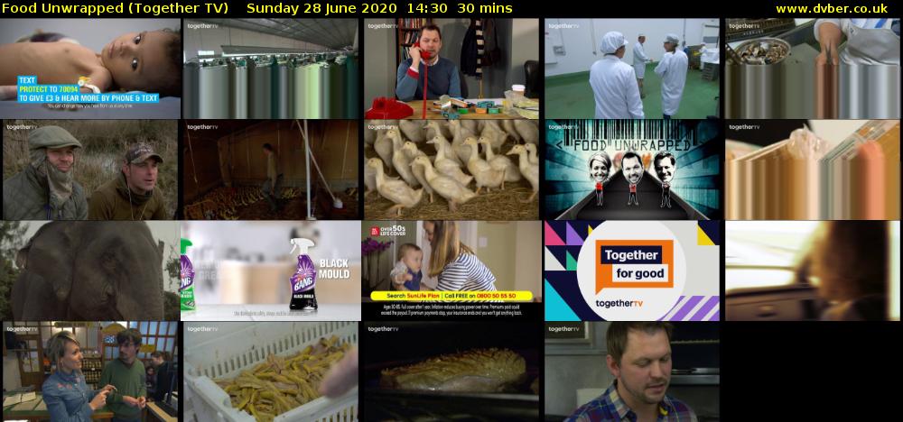 Food Unwrapped (Together TV) Sunday 28 June 2020 14:30 - 15:00