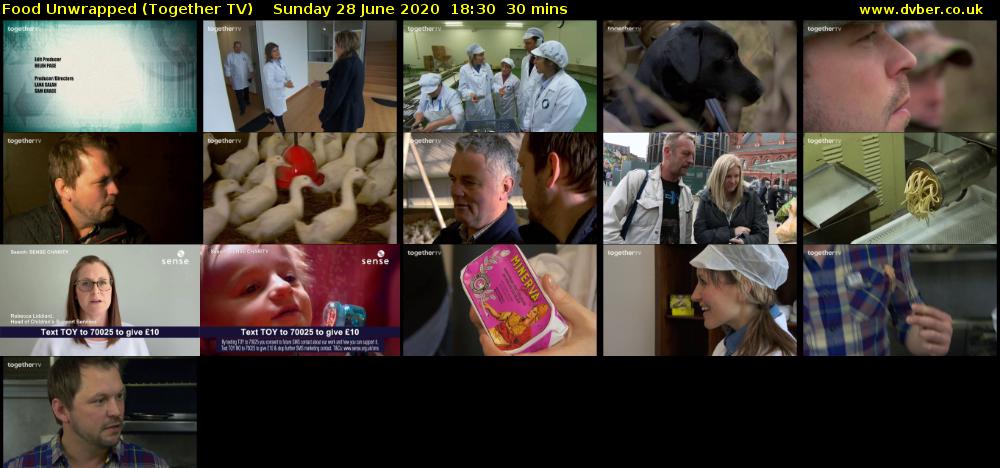 Food Unwrapped (Together TV) Sunday 28 June 2020 18:30 - 19:00