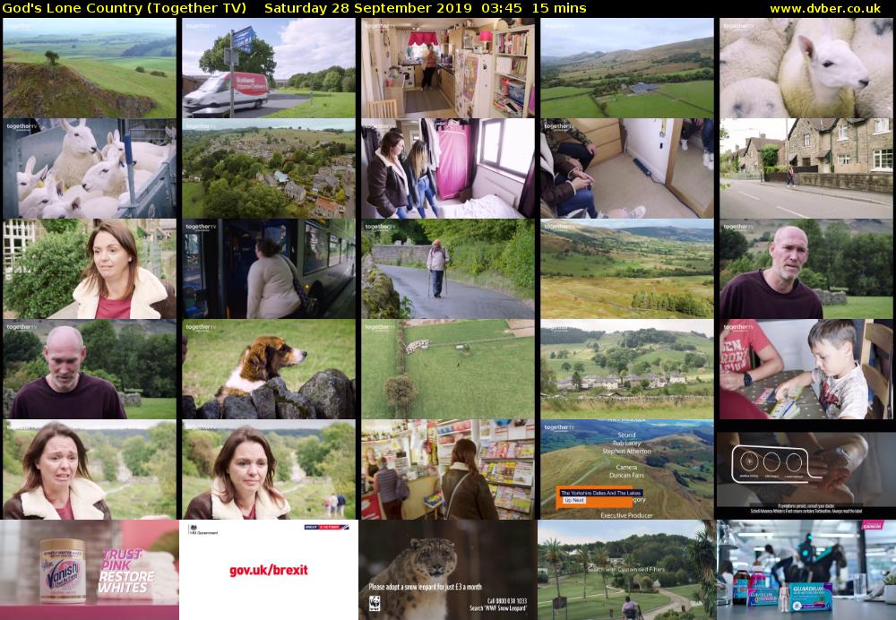 God's Lone Country (Together TV) Saturday 28 September 2019 03:45 - 04:00