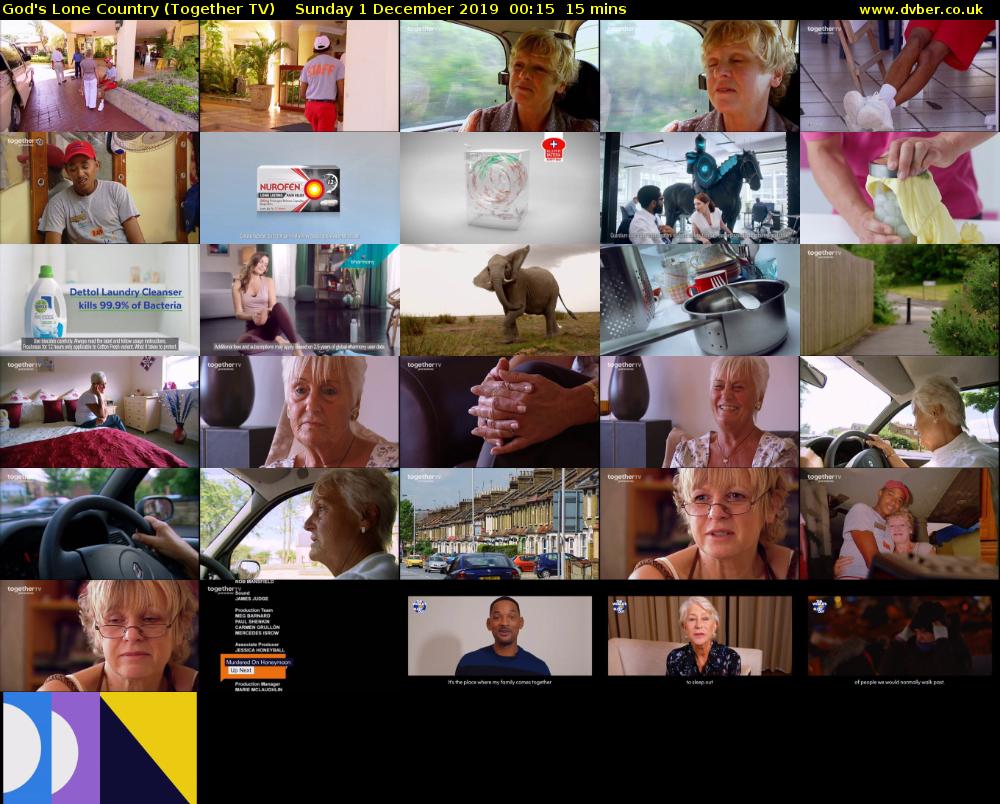 God's Lone Country (Together TV) Sunday 1 December 2019 00:15 - 00:30