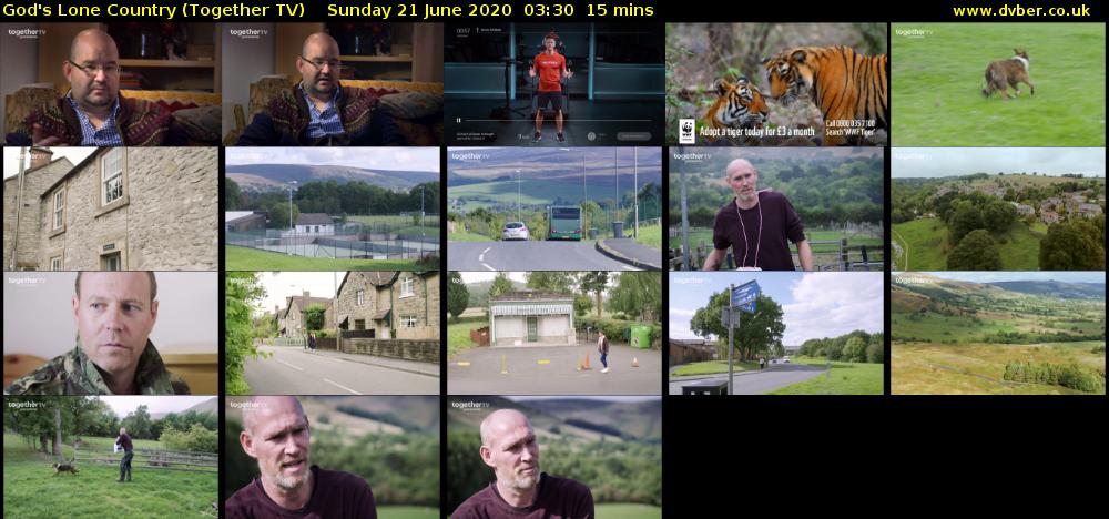 God's Lone Country (Together TV) Sunday 21 June 2020 03:30 - 03:45