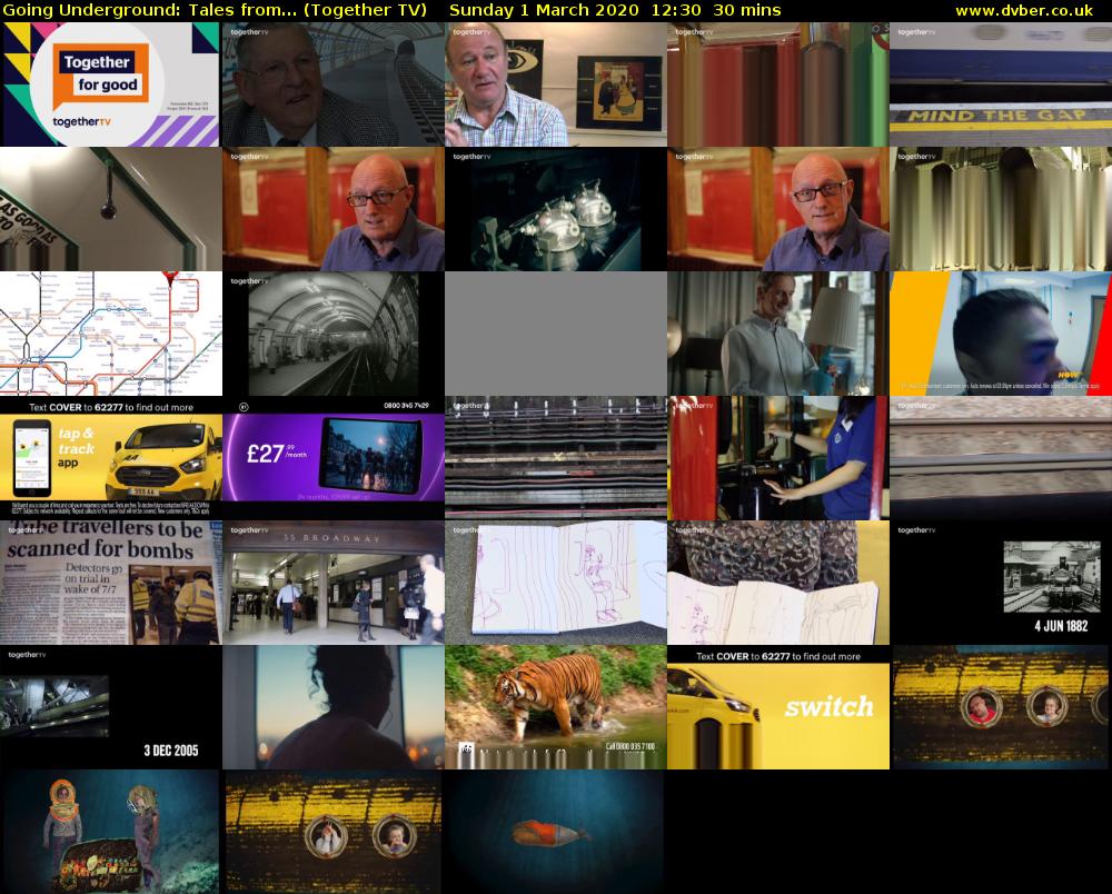 Going Underground: Tales from... (Together TV) Sunday 1 March 2020 12:30 - 13:00