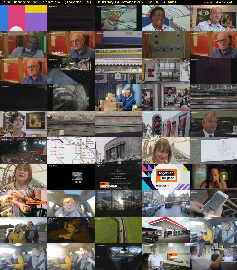 Going Underground: Tales from... (Together TV) Thursday 14 October 2021 05:30 - 06:00