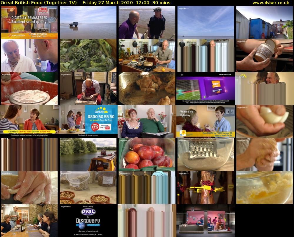 Great British Food (Together TV) Friday 27 March 2020 12:00 - 12:30