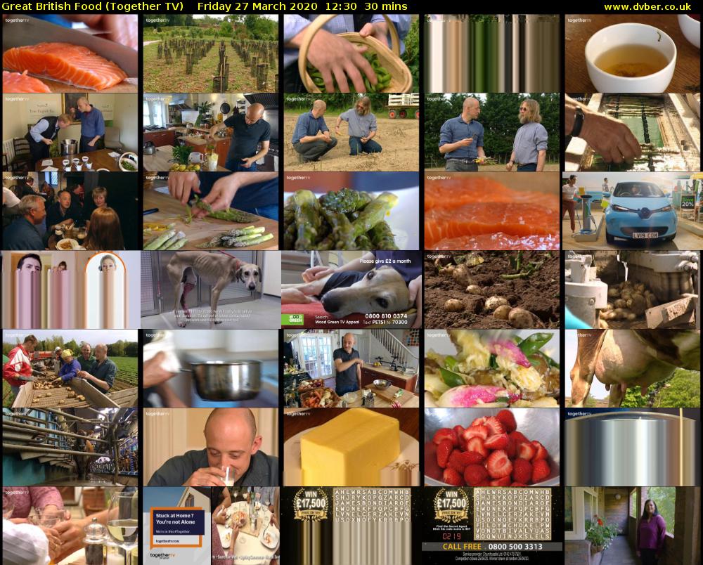 Great British Food (Together TV) Friday 27 March 2020 12:30 - 13:00