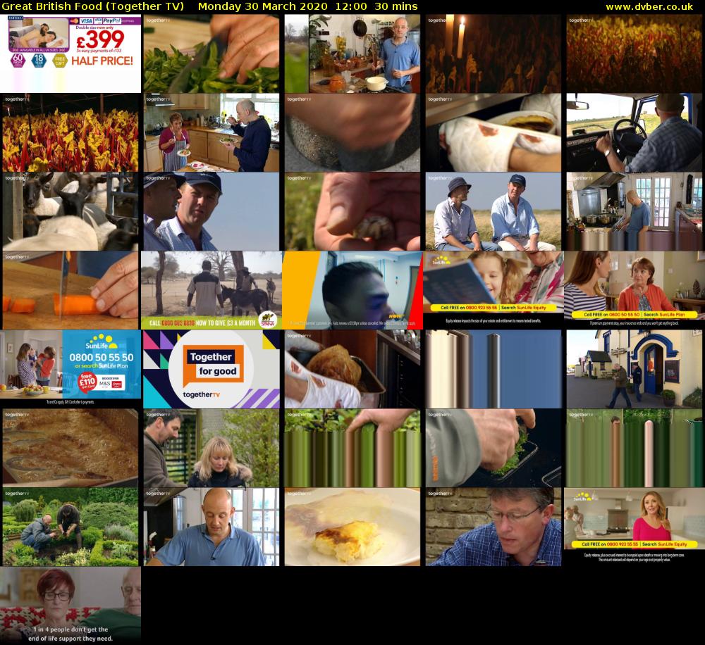 Great British Food (Together TV) Monday 30 March 2020 12:00 - 12:30