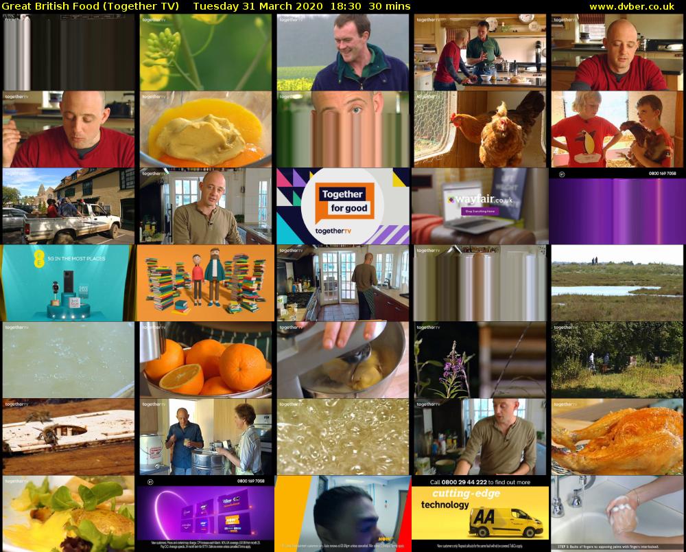 Great British Food (Together TV) Tuesday 31 March 2020 18:30 - 19:00