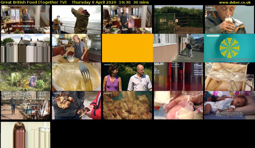 Great British Food (Together TV) Thursday 9 April 2020 19:30 - 20:00
