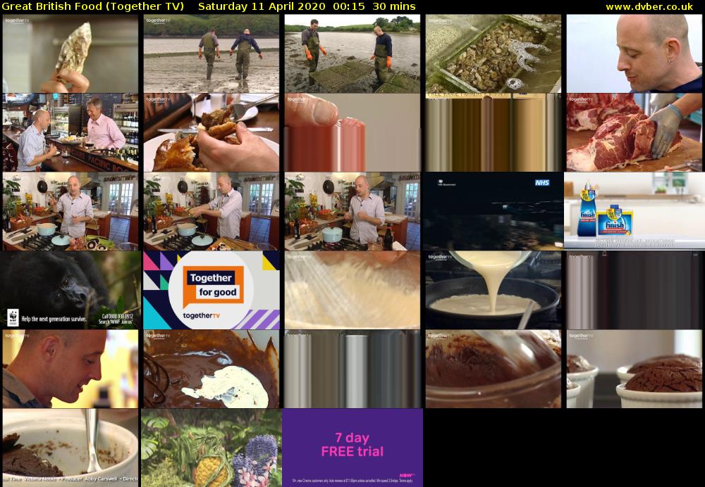 Great British Food (Together TV) Saturday 11 April 2020 00:15 - 00:45