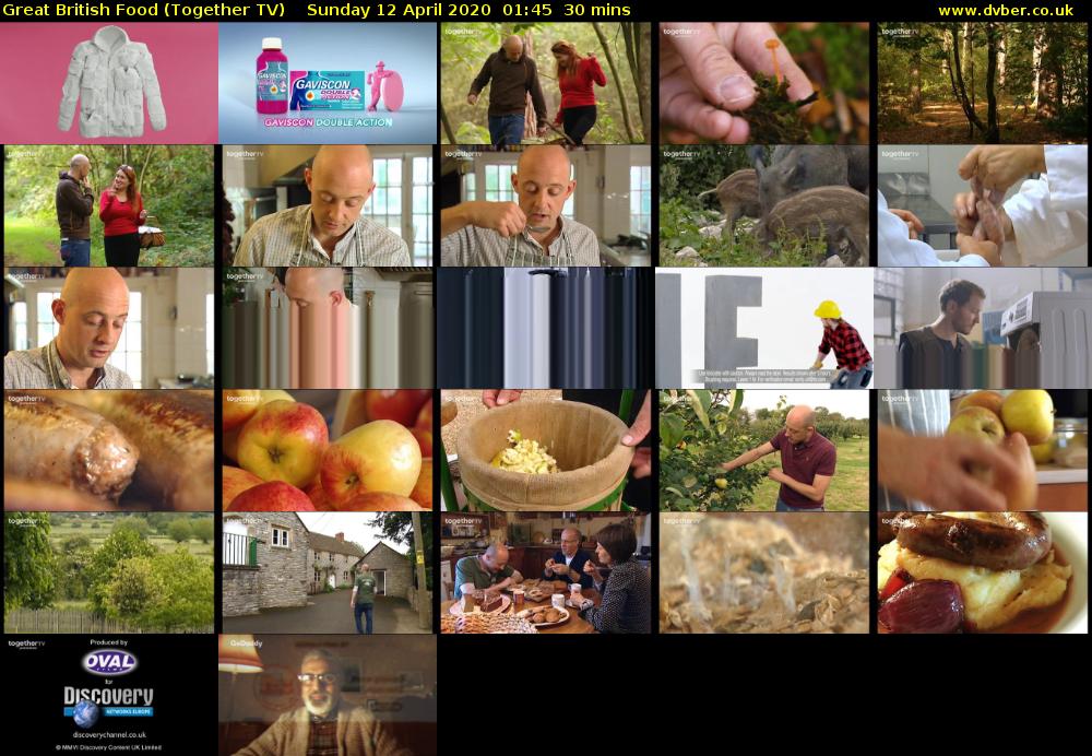 Great British Food (Together TV) Sunday 12 April 2020 01:45 - 02:15