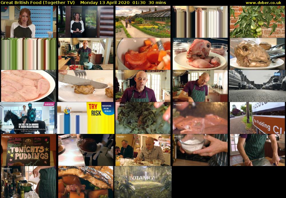 Great British Food (Together TV) Monday 13 April 2020 01:30 - 02:00