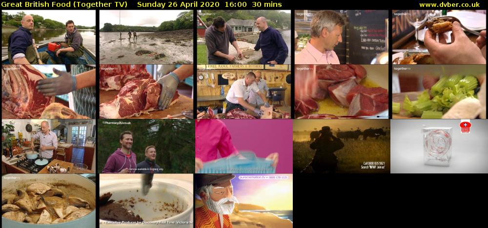 Great British Food (Together TV) Sunday 26 April 2020 16:00 - 16:30