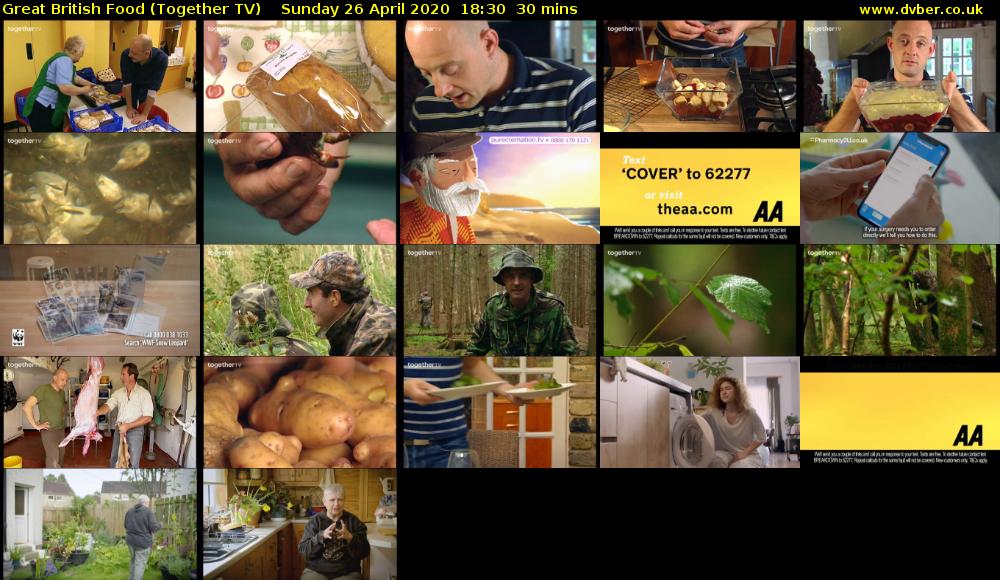 Great British Food (Together TV) Sunday 26 April 2020 18:30 - 19:00