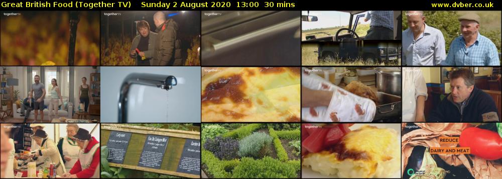 Great British Food (Together TV) Sunday 2 August 2020 13:00 - 13:30