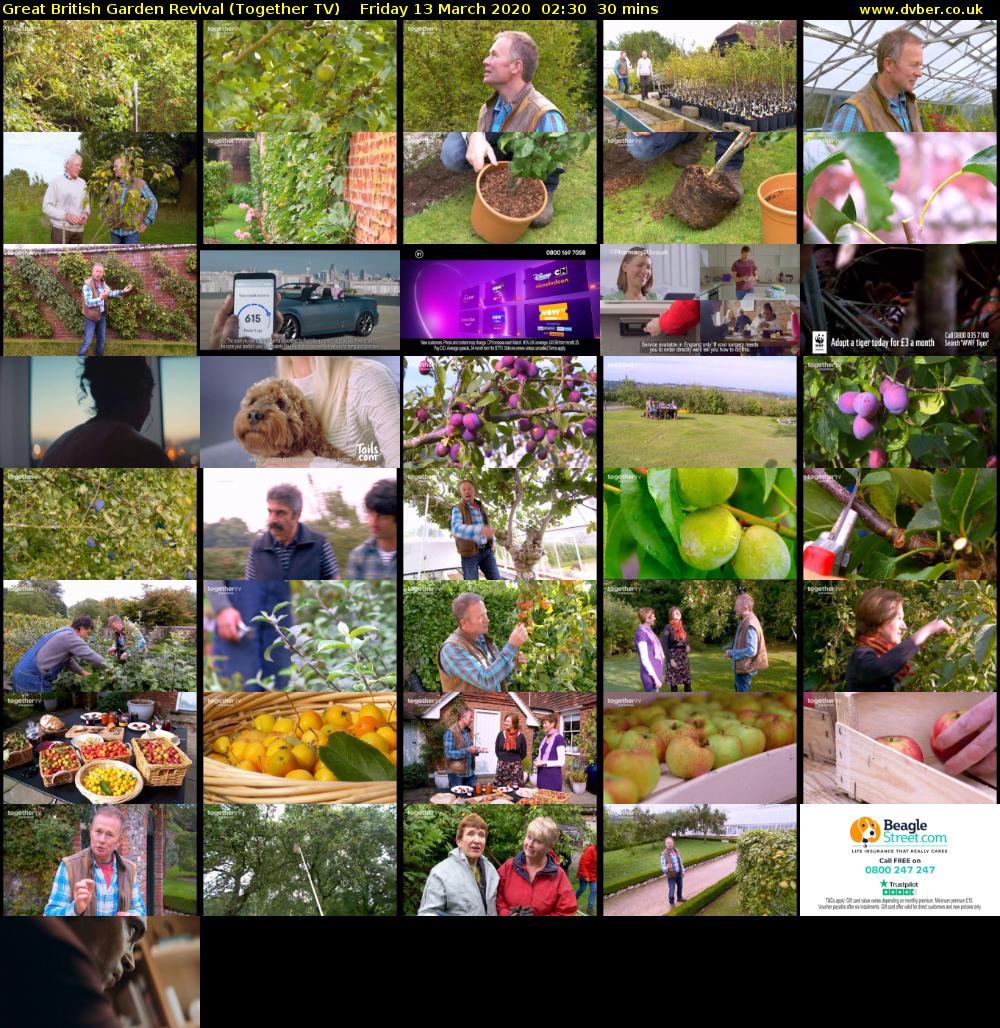 Great British Garden Revival (Together TV) Friday 13 March 2020 02:30 - 03:00