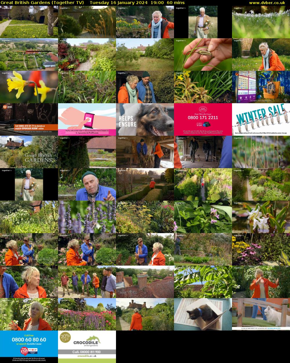 Great British Gardens (Together TV) Tuesday 16 January 2024 19:00 - 20:00