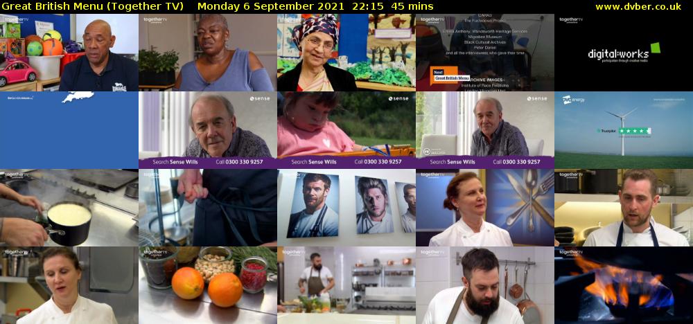 Great British Menu (Together TV) Monday 6 September 2021 23:15 - 00:00